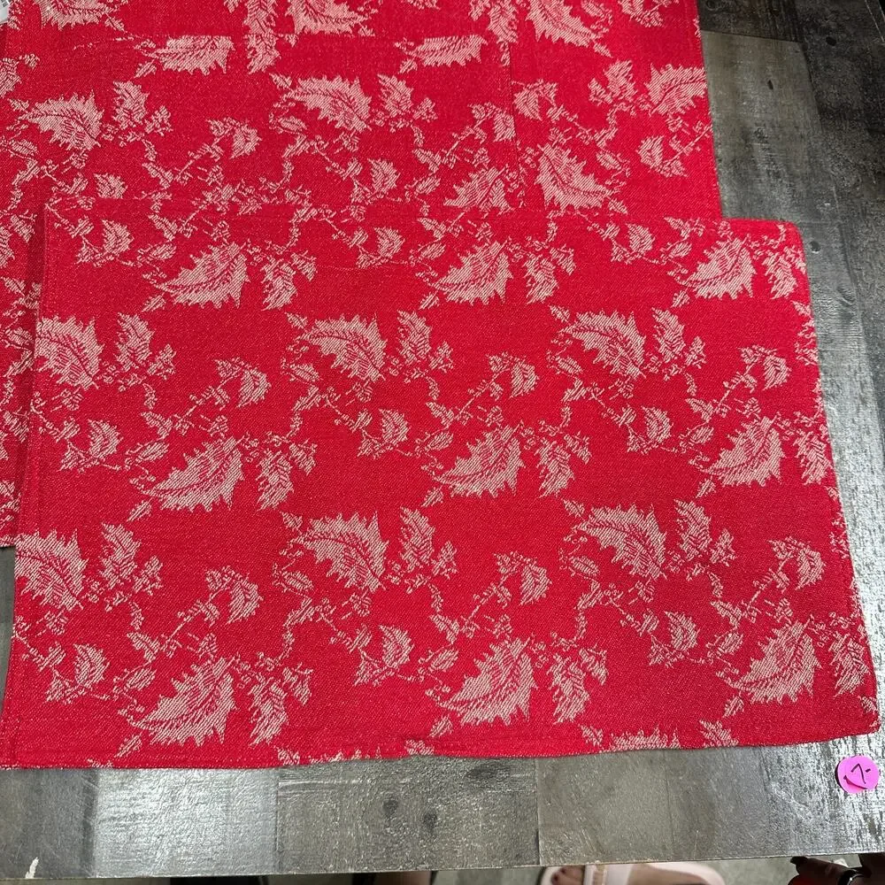 Placemats, Martha Stewart Red Floral Pattern CHristmas, 19